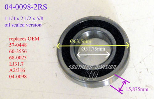 main bearing gearbox LJ31 04-0098 68-0023 57-0448 AMC Triumph p/u & 650 BSA A65